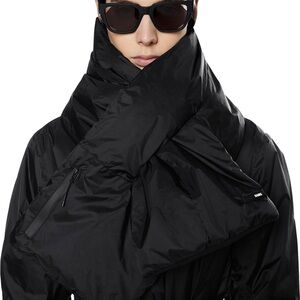 NWT RAINS Padded Nylon Puffer Scarf in Black Unisex